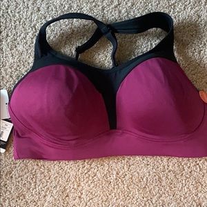 NWT champion magenta and black sports bra 36D
